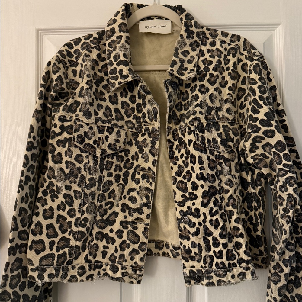 Leopard Print Denim Jacket